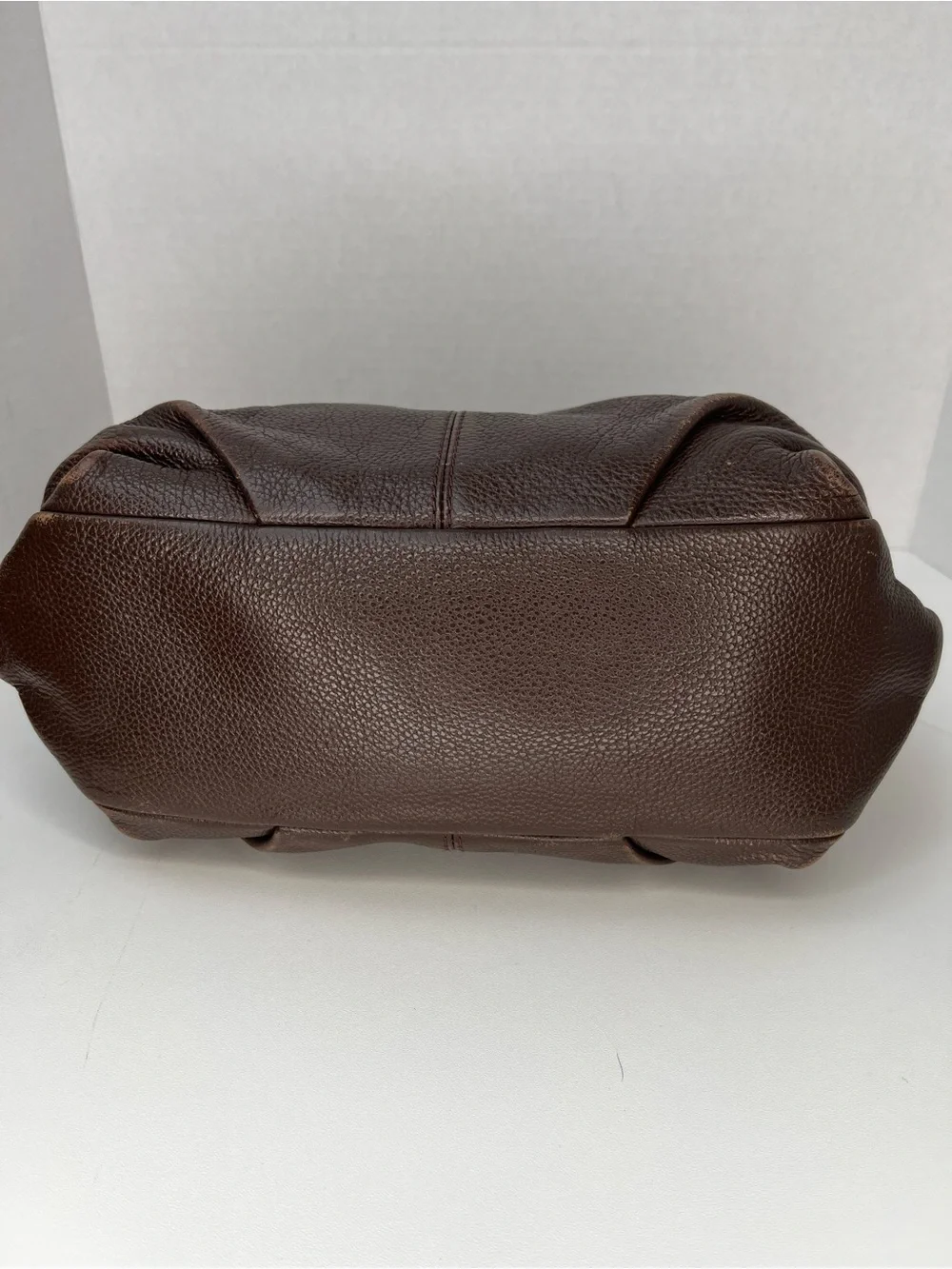 Coach Dark Brown Pebbled Leather Shoulder Bag